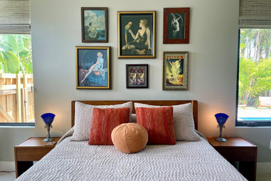 Example of a mid-sized 1950s bedroom design in Tampa