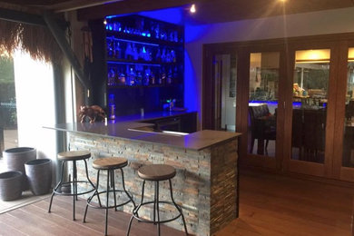 Photo of a contemporary home bar in Gold Coast - Tweed.