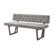 Modrest Jordan Modern Gray and Walnut Dining Bench