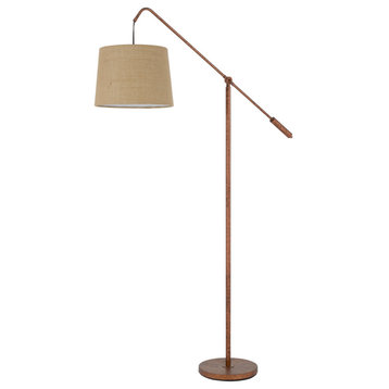 Benzara BM272212 68" Adjustable Arc Arm Metal Floor Lamp, Rustic Bronze