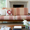 Riverwood X Design Sofa With Exposed Wood Frame, Red Stripe