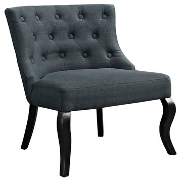 Modern Urban Contemporary Fabric Armchair, Gray Fabric