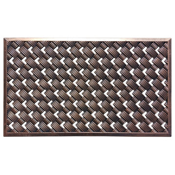 Outdoor Mat, Natural Rubber, 18"x30" Heavy Duty Doormat, Copper Checkered