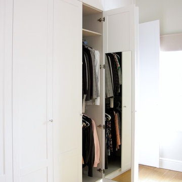 Custom made bedroom white hinged wardrobe