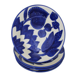 Le Souk Ceramique - Stoneware Side Plates, Set of 4, Jinane Design - Salad And Dessert Plates