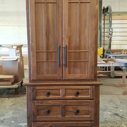 Elegant Walnut Wardrobe - Armoires And Wardrobes