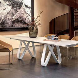 Extendable Glass Dining Table Butterfly by Tonin Casa - $3,649.00 - Dining Tables