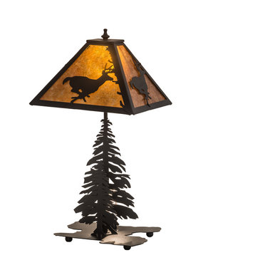 22 High Deer on the Loose W/Lighted Base Table Lamp