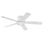 Craftmade - 52" White Ceiling Fan with Blades and LED Light - Craftmade Tempo TMPH52W5 - The Tempo 52 hugger fan is specially designed to fit flush to the ceiling and is ideal for use in rooms with low ceilings. Its sleek profile incorporates LED down lighting to enhance the form and function.