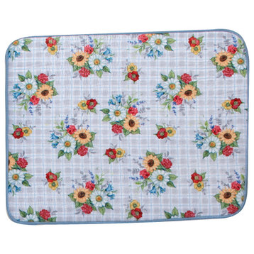 Daisies and Spring Flowers Microfiber Absorbent Kitchen Dish Drying Mat