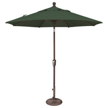 Catalina 7.5' Push Button Tilt Umbrella, Forest Green, Solefin Fabric