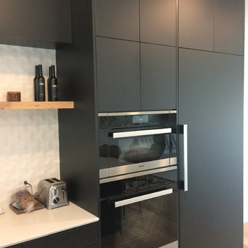 Matt Black Flat Panel Mid-century Modern