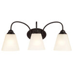 Hardware House - Galveston Matte Black 3-Light Wall Sconce Bathroom Fixture, 21-0119 - Finish: Matte Black