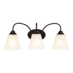 Hardware House - Galveston Matte Black 3-Light Wall Sconce Bathroom Fixture, 21-0119 - Bathroom Vanity Lighting