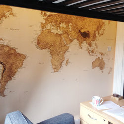 World Map Wallpaper in the home office - Wallpaper