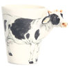 Cow 3D Ceramic Mug, White and Black