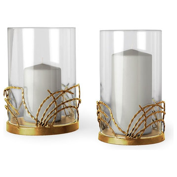 Cutlass II Table Candle Holder, Set of 2, Gold
