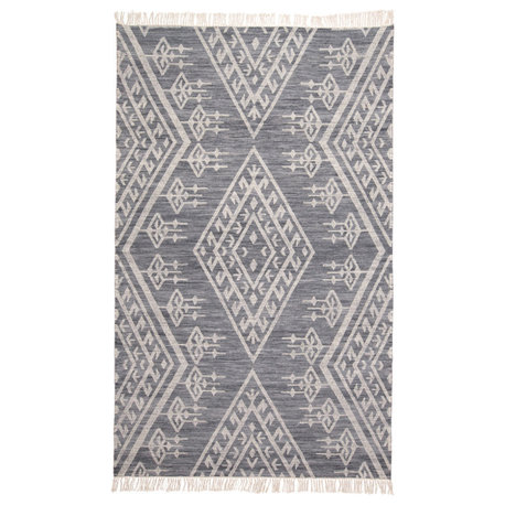 Weave & Wander Bray Navy/Ivory Rug, 9'x12'