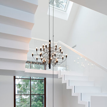 Zig Zag staircase design in CORIAN, just white! Siller Design