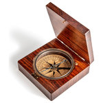 Authentic Models - Lewis and Clark Compass - Both decorative and functional, the Lewis and Clark Compass makes a unique gift or tabletop accessory. Featuring a wood square case and working navigation system, this compass is an authentic reproduction of the one Lewis and Clark used to navigate the Western United States in the early 1800s. Display it on a desk or coffee table alongside traditional decor for a cohesive look.