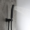 Modern Wall Mounted Shower System with Handheld Shower Pressure Balance Valve, Matte Black, 12"