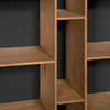 Vandalia Bookcase, Dark Gray and Natural Wood