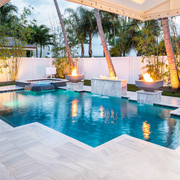 Custom Pool & Spa With Fire Features In Lighthouse Point