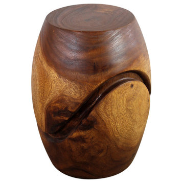 Haussmann Wood Barrel Puzzle stand 14Dx18 in H (10 in Flats) Walnut Oil