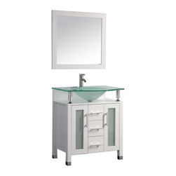 32 inch Single Sink Modern Bathroom Vanity Set White Finish - Bathroom Vanities And Sink Consoles