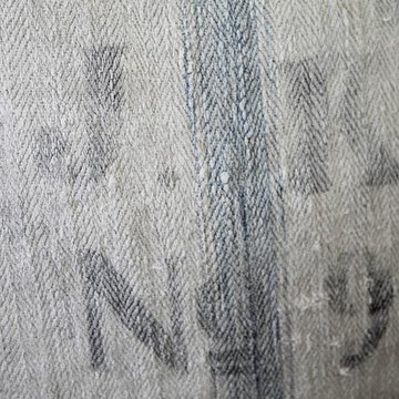 Pair of 19th Century Antique Linen Grain Pillows with Monograms