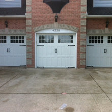 Stone around garage door