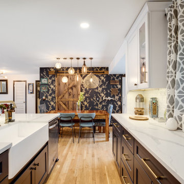 Eclectic White and Blue Kitchen Design Fairfax, VA