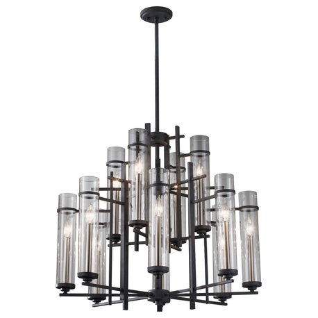 Murray Feiss Ethan 12 Light Chandelier F2629/8+4AF/BS