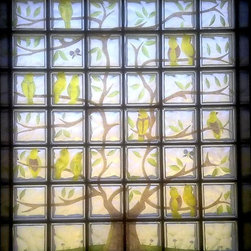TREE IN FOREST WITH YELLOW LIVES WHO ARE SINGING - Artwork