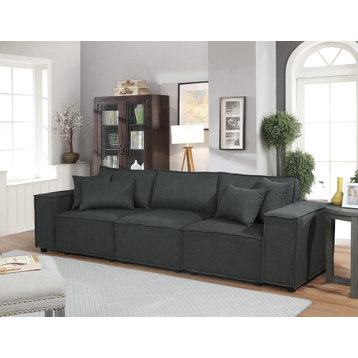 Annabel Sofa With Pillows, Dark Gray