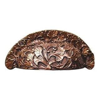 Florid Leaves Bin Pull, Antique-Style Copper - Traditional - Cabinet And  Drawer Handle Pulls - by Inviting Home Inc