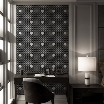 Modern Living Room Triangular Porcelain Mosaic Tile