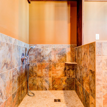 Custom tiled dog shower