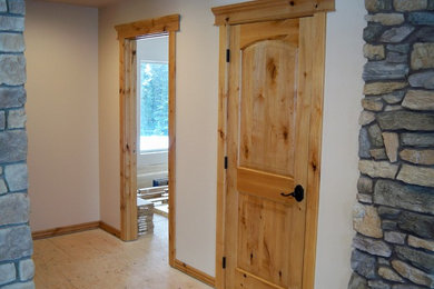 Example of a mountain style home office design in Seattle