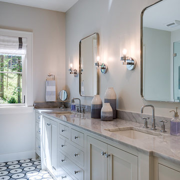 perk up your powder room with our playful peabody pattern
