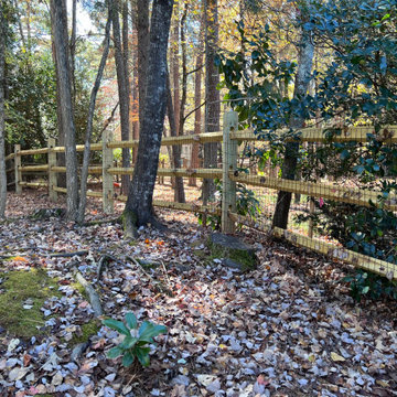 Split rail fence with wire