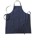 Far Holland - Pine Denim Apron - Bake delicious treats while keeping your clothes flour-free with the Pine Apron. Simple in design, this apron is made in New York City with 100% indigo denim.  Featuring two pockets, this baking apron can hold all of your cooking essentials, making it both cute and functional. Wash seperately, indigo denim may color other fabrics.