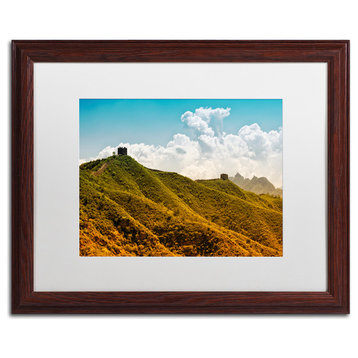 Philippe Hugonnard 'Great Wall II' Art, Wood Frame, White Matte, 20"x16"