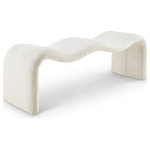 Meridian Furniture - Willow Upholstered Bench, Cream, Chenille Fabric - Your artsy side comes to life when you add this Willow cream chenille bench to your living room, entryway, or bedroom. This versatile yet elegant and modern bench is perfect for many different spaces in your home. Covered from top to bottom in buttery soft cream chenille, it offers a unique texture and refined look in a material that requires minimal maintenance. A metal inner frame ensures structural support, providing lasting use and enjoyment in any room.