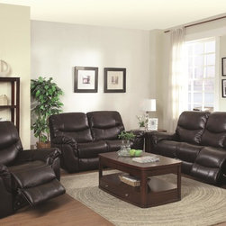 Coaster 3 Pieces Partridge Brown Casual Sofa Set - Living Room Furniture Sets