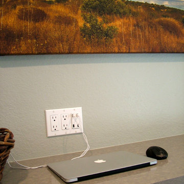 USB ports built in for easy charging on the buffet