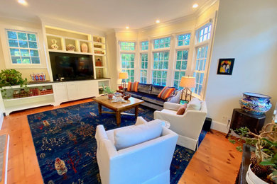 Family room - large eclectic family room idea in Boston