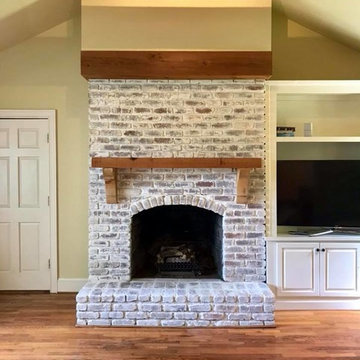 Limewashed Brick Fireplace