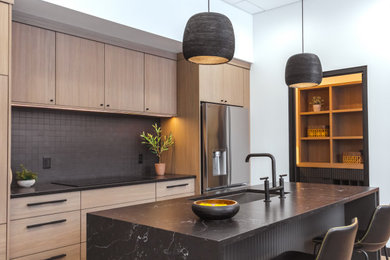 Inspiration for a contemporary kitchen remodel in Grand Rapids