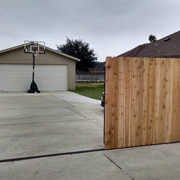 Cedar fence line/gate